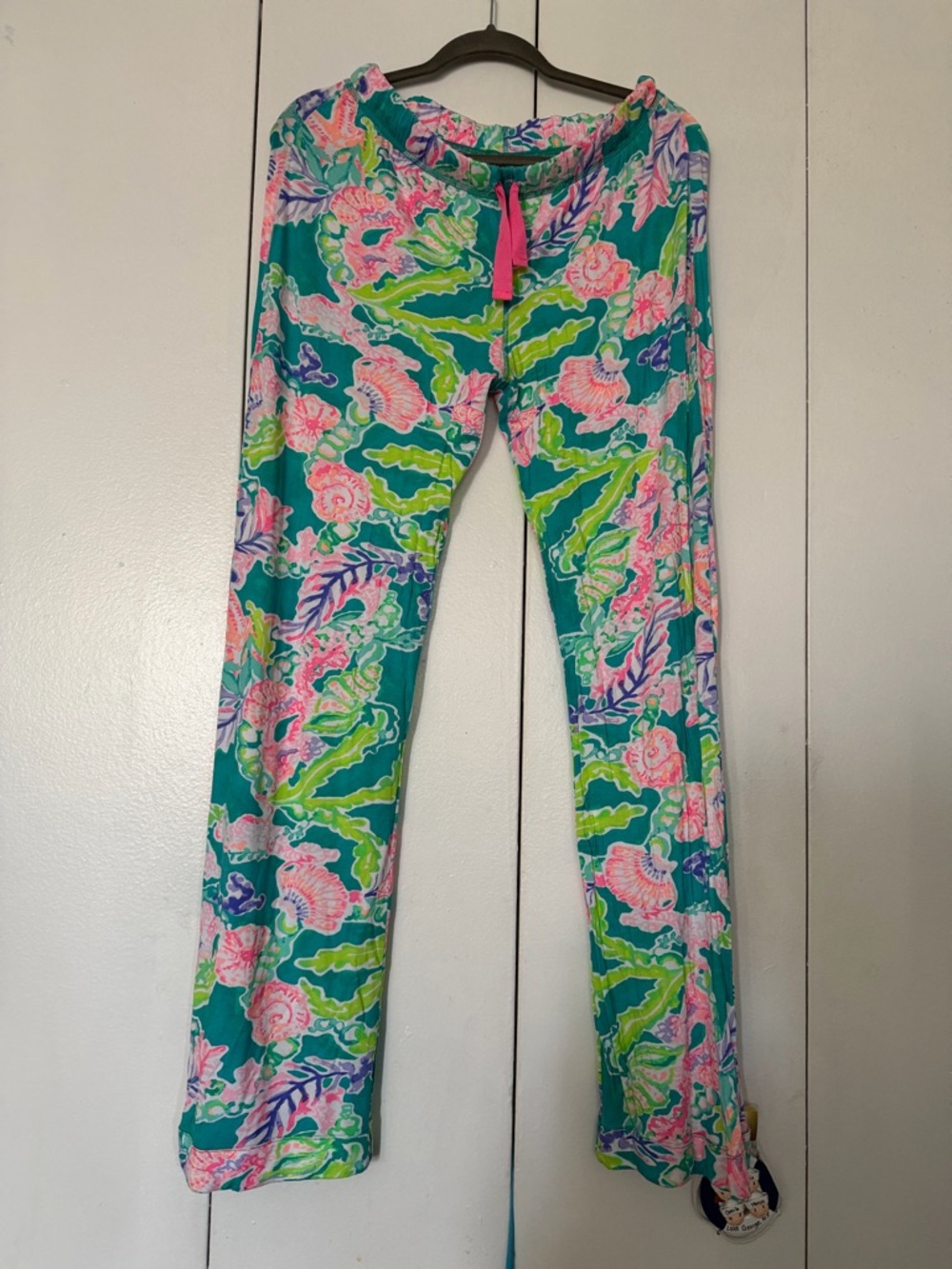 Lilly Pulitzer Teal Pink Green Floral Pajama Pants